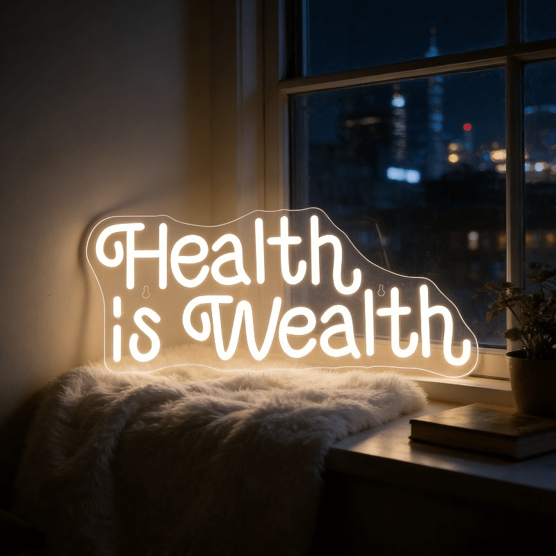 Health is Wealth Neon Sign LED - đánh giá và giá Health Wellness And Lifestyle